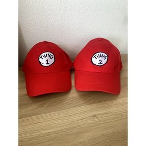 Rare 2013 Dr. Seuss Thing 1 & 2 Hats Universal’s Island Of Adventure Red